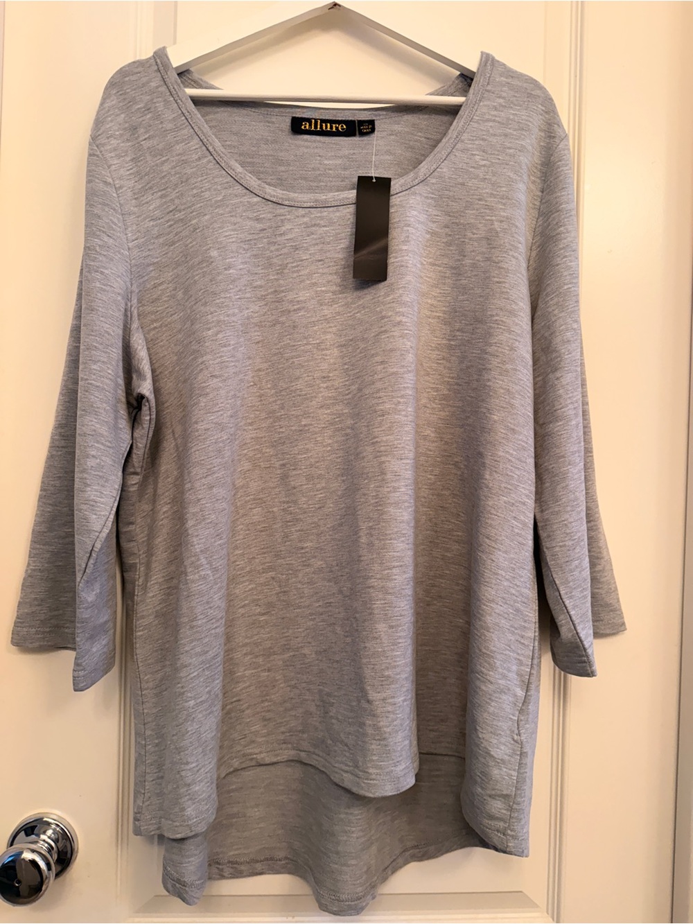 Allure Light Gray Long Sleeve Top